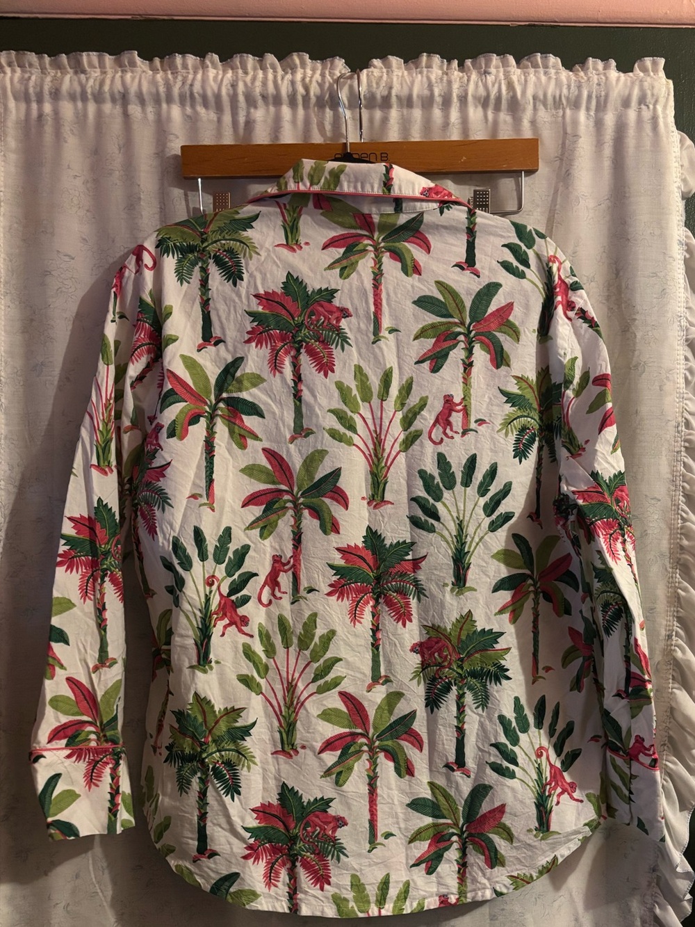 Printfresh White Shirt with Green and Pink Tropical Print - Picture 5 of 14